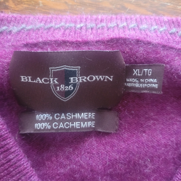 Black Brown 1826 Men's Purple Cashmere Sweater Size XL - Picture 2 of 5